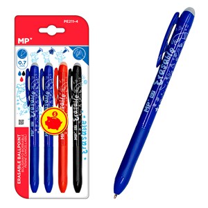 12 packs stylo gommable click 4uds.