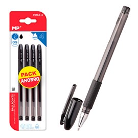 Set de stylos à encre gel avec pointe 0,5 mm 4 uds noires.