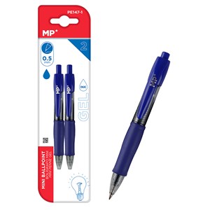 Ensemble de stylos à gel mini point 0,7 mm 2 uds bleus.