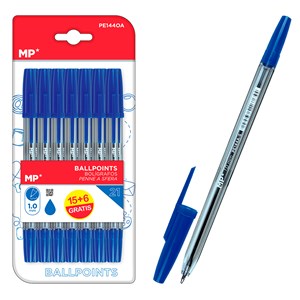 Set 21 stylos bleu point 1.0 mm