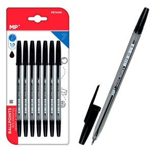 Ensemble 7 stylos noirs pointe 1.0 mm