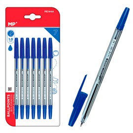 Set 7 stylos bleus pointe 1.0 mm