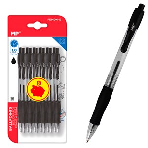 Ensemble de stylos noirs point 1,0 mm 12 pièces