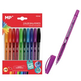 Ensemble de stylos 1.0 mm 10 couleurs écriture douce