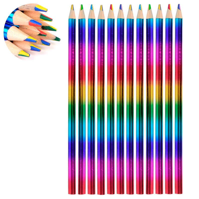 Set de 12 crayons en bois magic rainbow