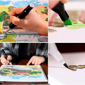 Set de 12 marqueurs de couleurs variées. Double pointe.