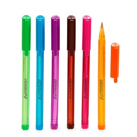 Ensemble de 6 stylos 14x5 cm. Assortiment 6 couleurs.