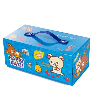 Set de peinture en mallette avec tiroirs, 54 pièces. Comprend des crayons.