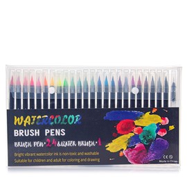 Ensemble de 24+1 marqueurs à pointe pinceau aquarellables.