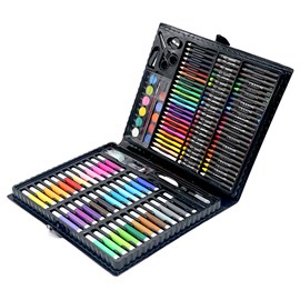 Set de peinture avec 150 pièces. Comprend des crayons, des aquarelles.