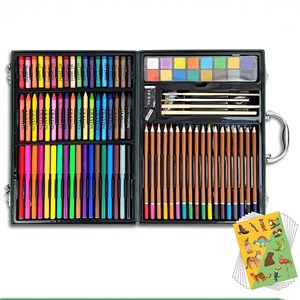 Malette beaux-arts 118 pièces avec crayons et feutres, aquarelles, craies pastel