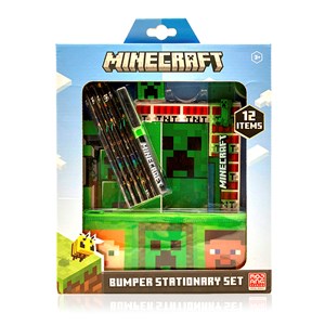 Minecraft ensemble de papeterie. Cahier a5, carnet, trousse, crayons de couleur.