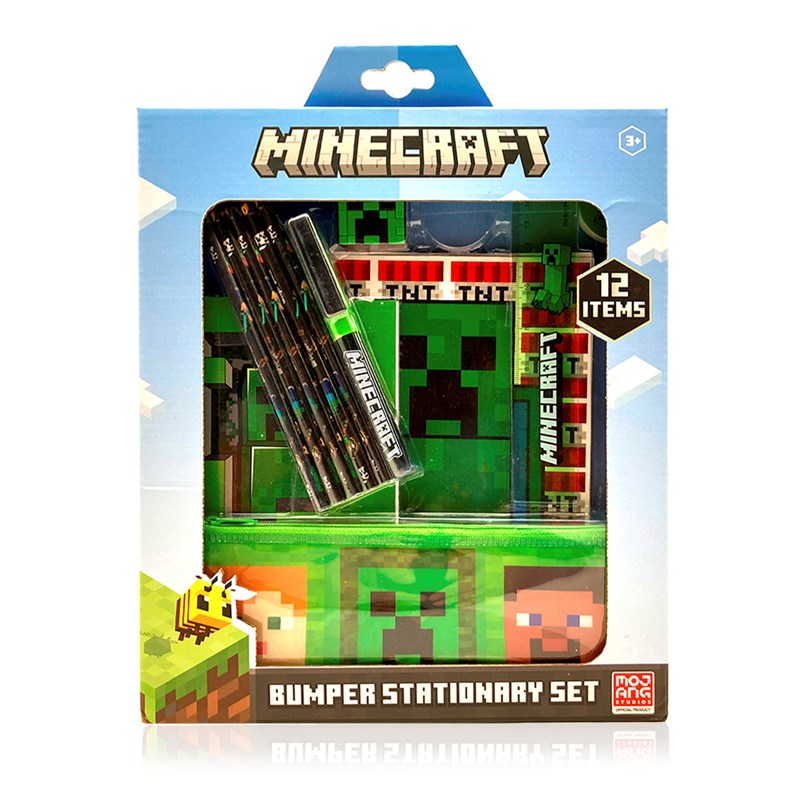 Minecraft ensemble de papeterie. Cahier a5, carnet, trousse, crayons de couleur.