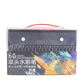 Set 60 marqueurs couleur dual art black line double pointe, pointe fine 0,4 mm.
