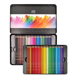 Set de 48 crayons de couleur. Fabriqués en bois, forme ronde professionnelle.