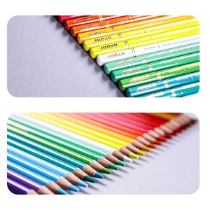 Set de 24 crayons de couleur. Fabriqués en bois, forme ronde professionnelle.