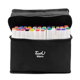 Ensemble de 80 marqueurs dans des couleurs variées. Double pointe.