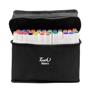 Ensemble de 80 marqueurs dans des couleurs variées. Double pointe.