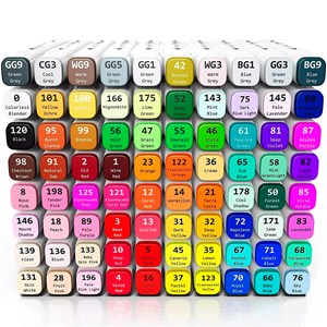 Ensemble de 80 marqueurs dans des couleurs variées. Double pointe.