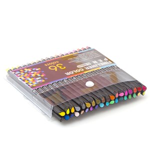 Set 36 marqueurs color fineliner professionnel pointe fine 0,4 mm.