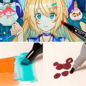 Set de 60 marqueurs de couleurs variées. Double pointe.