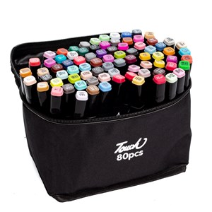 Set de 80 marqueurs de couleurs variées. Double pointe.