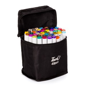Set de 48 marqueurs de couleurs variées. Double pointe.