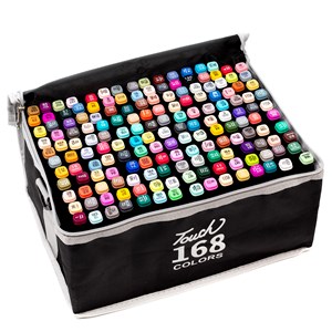 Ensemble de 168 marqueurs de couleurs variées.