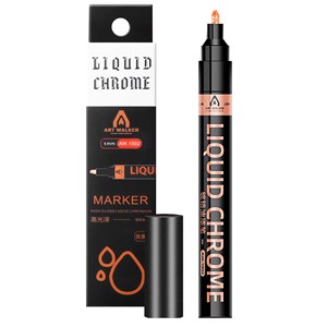 Marqueur 1 mm de chrome liquide métallique miroir.