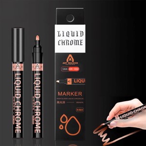 Marqueur 1 mm de chrome liquide métallique miroir.