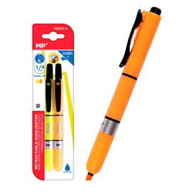 Ensemble marqueur fluorescent rétractable 2 uds. Jaune et orange.