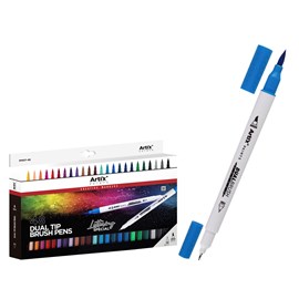 Ensemble de marqueurs double pointe pinceau lettrage 48uds.