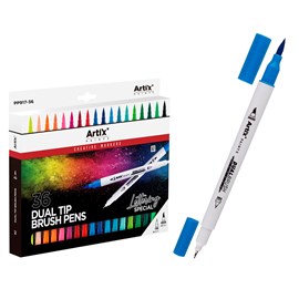 Set de marqueurs double pointe pinceau lettering 36 uds.