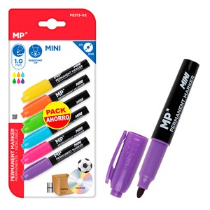 Ensemble marqueur permanent mini 6 uds. Couleurs variées
