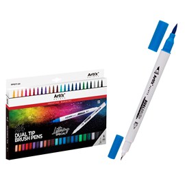 Set de marqueurs double pointe pincel lettering 24 uds.