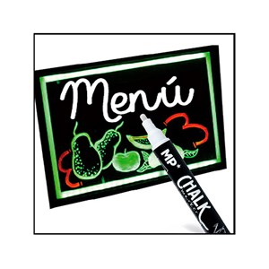 Pack 12 marqueurs crayon liquide nettoyage humide bleu