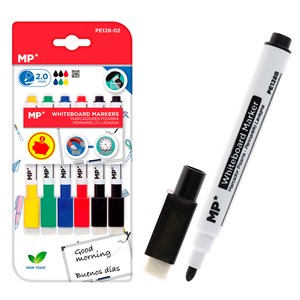 Ensemble de marqueurs de tableau sans trace 6 couleurs