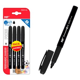 Marqueur permanent 4 uds couleur noire. Pack économie