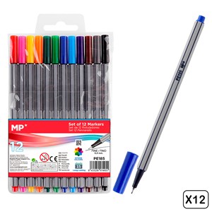 12 packs de marqueur à pointe fine 0.4 mm 12 couleurs