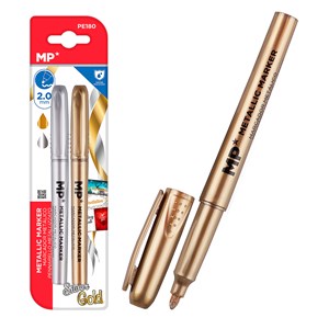 Pack 12 marqueurs métalisés set de 2 or et argent