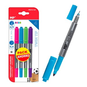 Ensemble marqueur permanent double pointe 4 uds.