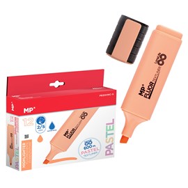 Pack 12 marqueurs long life pastel orange clair