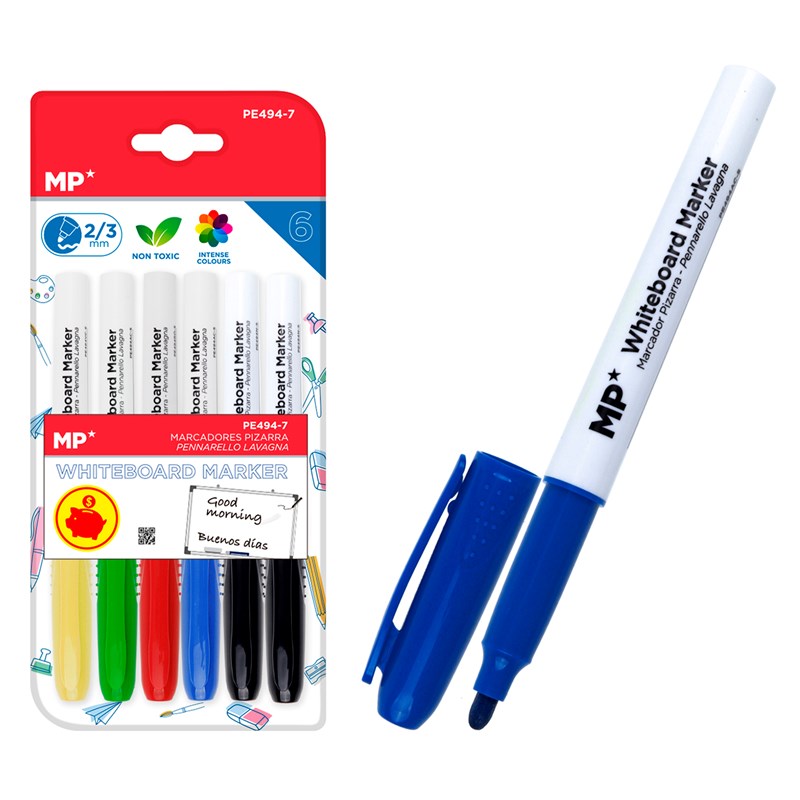 Set marqueur de tableau 6 uds. Couleurs variées