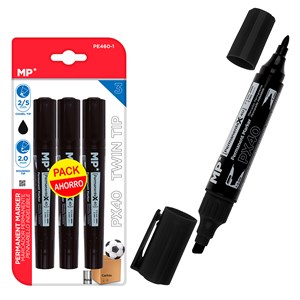 Set marqueur permanent double point noir 3 uds.