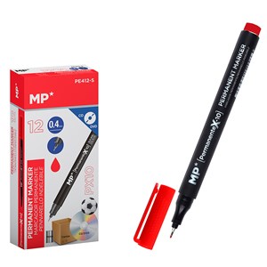 Pack 12 marqueurs permanents cd point fin rouge