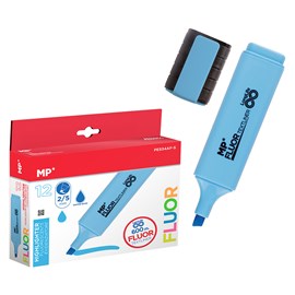 Pack 12 marqueurs long life fluorescent bleu