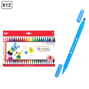 12 packs de marqueurs double point 24 uds.