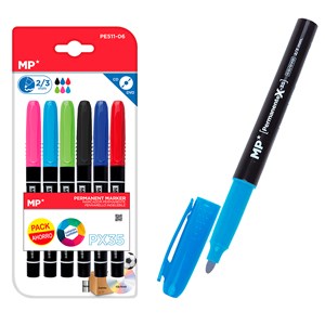 Marqueur permanent 6 unités. Pack économie