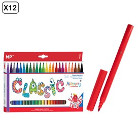 12 packs de marqueurs classiques 24 uds.