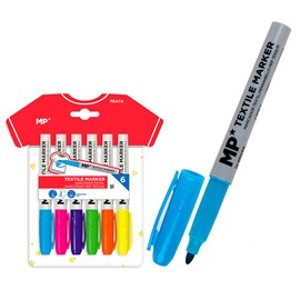 Marqueur textile 6 uds. Couleurs variées